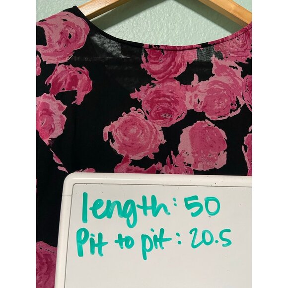 Vintage Indira Women's Pink and Black Button Up Dress with Tie Size Small - Picture 9 of 9